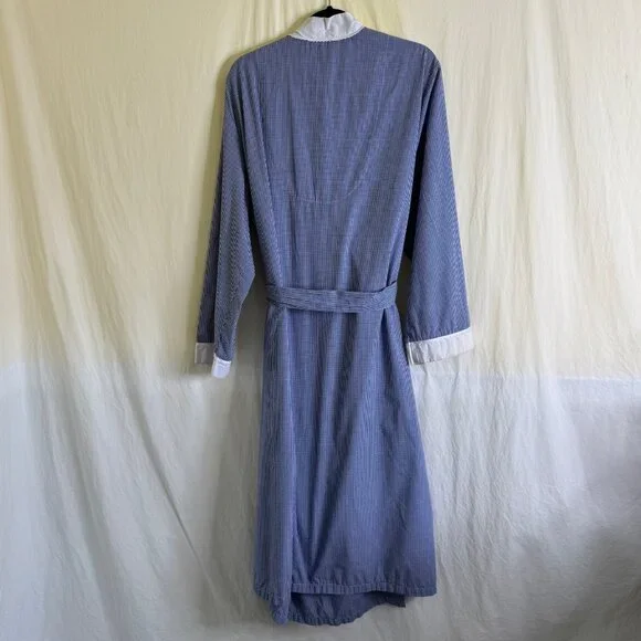Celestial Dreams Nightgown & Robe Women's Sz 2X/3X Blue & White Floral & Checked - Picture 8 of 12